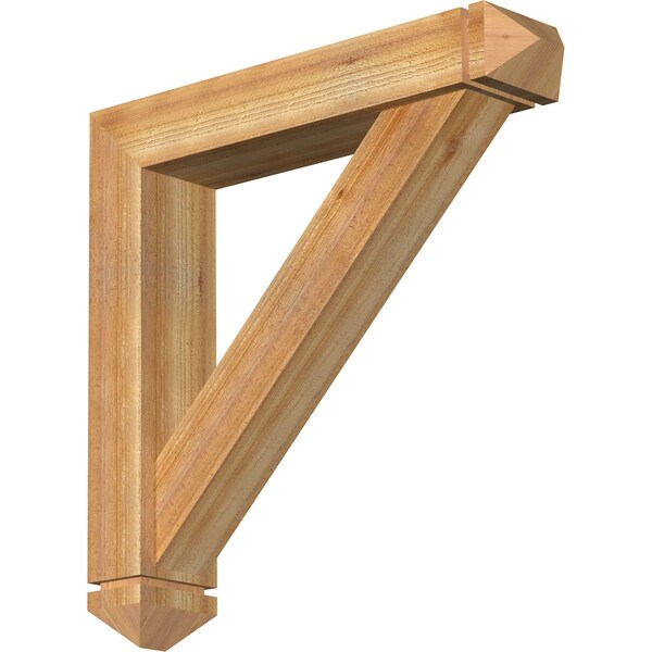 Ekena Millwork Traditional Arts and Crafts Rough Sawn Bracket w/ Offset Brace, Western Red Cedar, 6"W x 30"D x 30"H BKT0604X30X30TRA03RWR - main